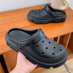 Outdoor Summer Women Men Sandals Beach Slippers Garden Clogs Shoes (Option: Black-36to37)