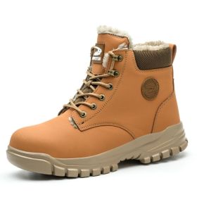Men's Anti Smashing And Anti Piercing Velvet Work Shoes (Option: Yellow -37)
