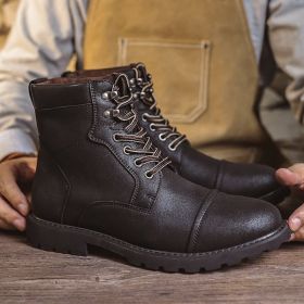 Fall Winter Men Boots British Style (Option: Black-39)